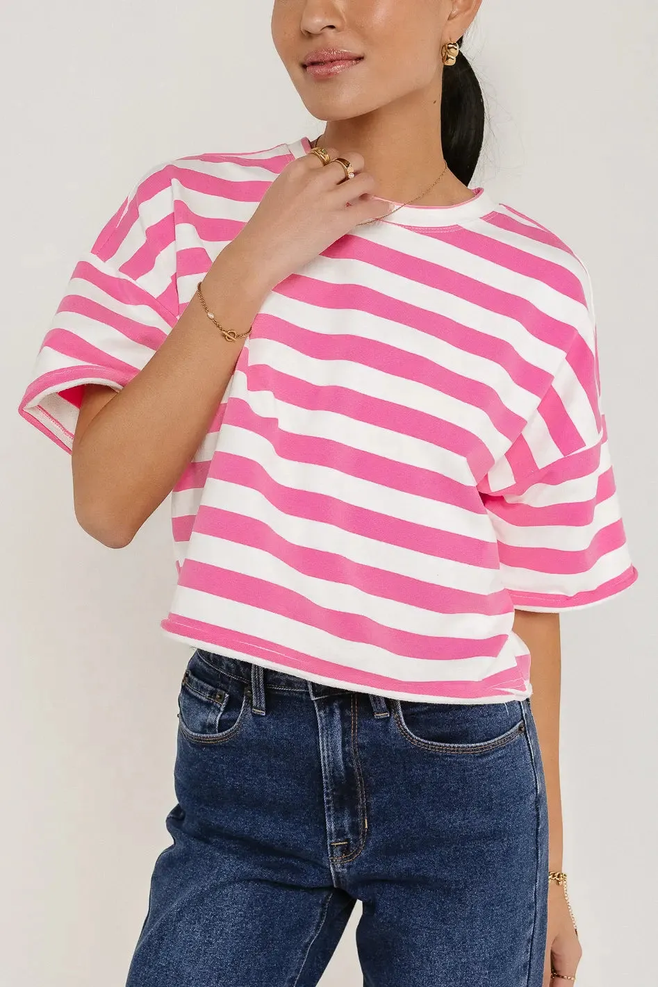 Felix Striped Top in Pink - FINAL SALE sold by bohme product image thumbnail 5