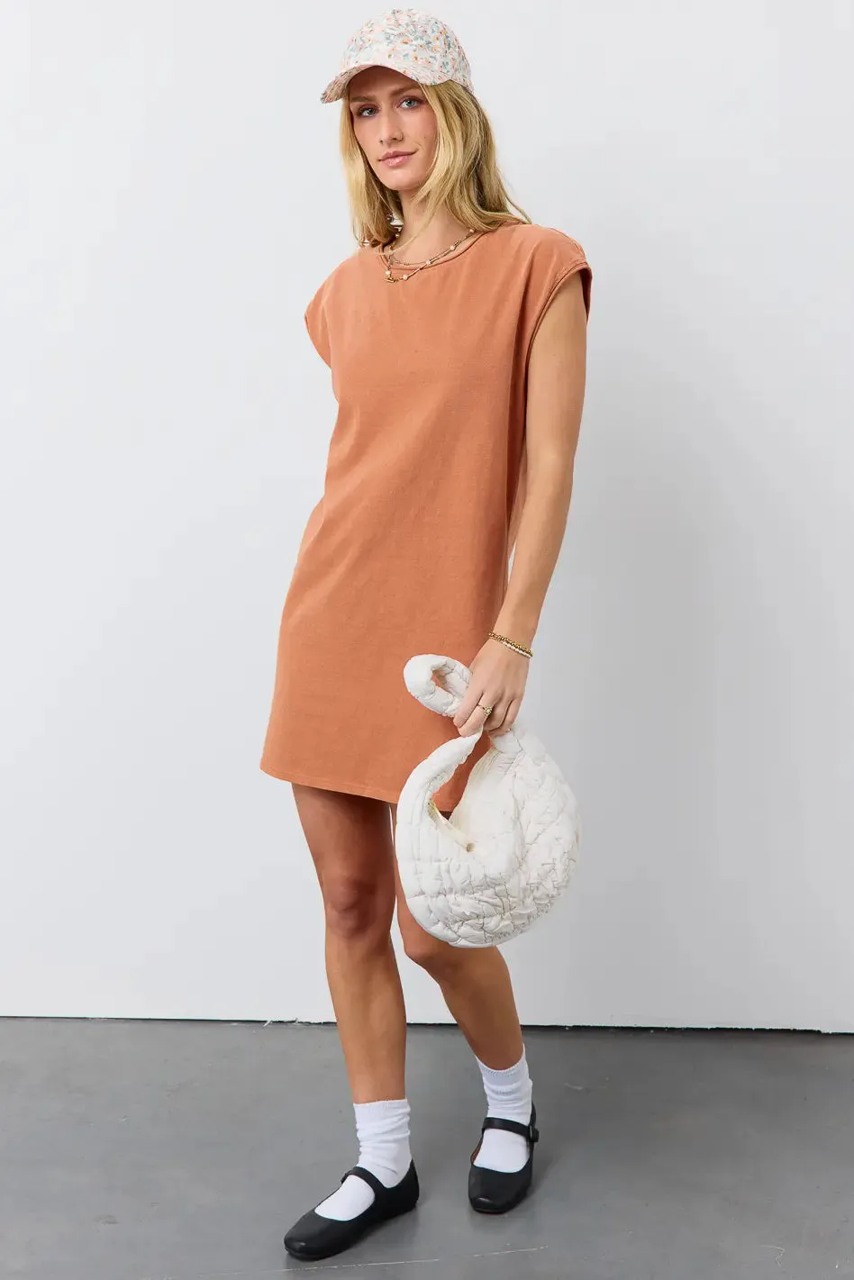 Elena T-Shirt Dress in Clay - FINAL SALE sold by bohme