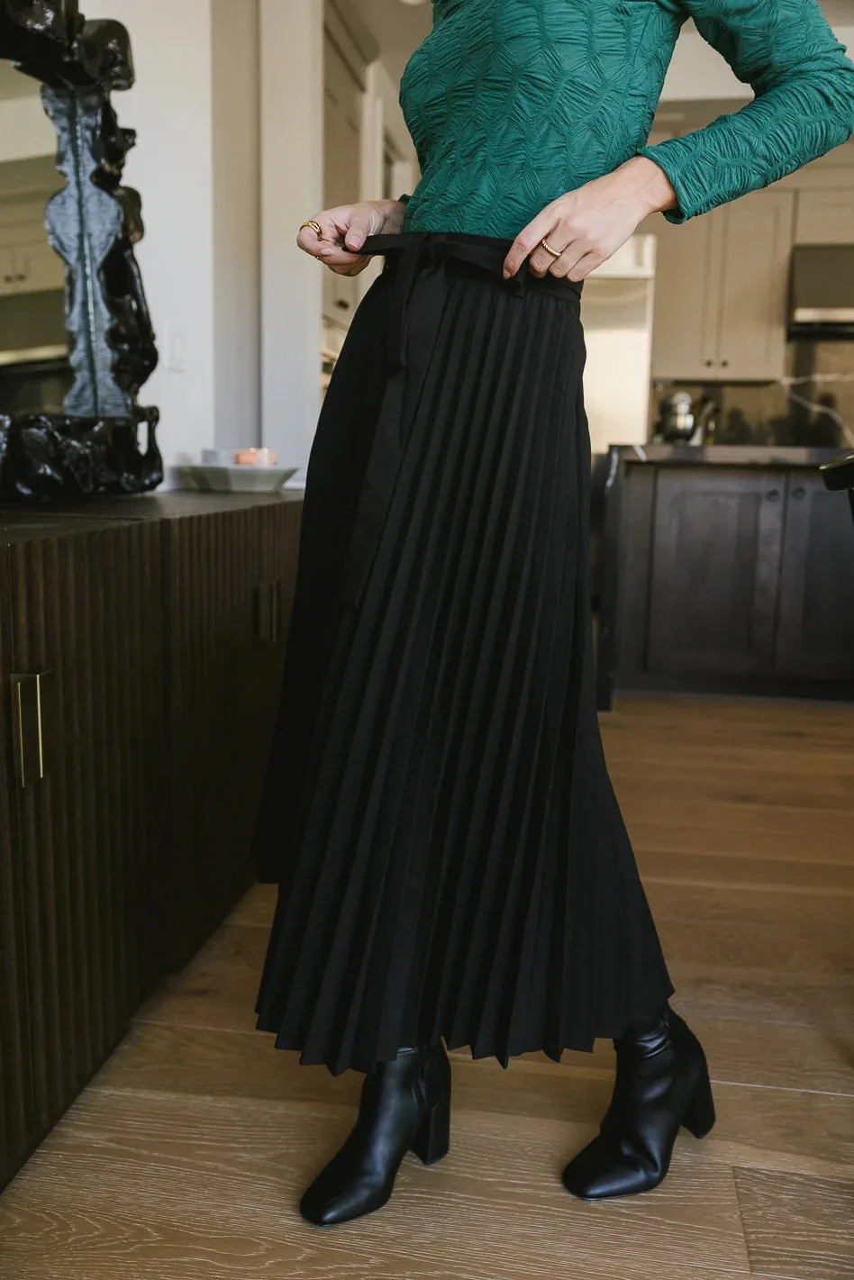 Neve Pleated Skirt in Black - FINAL SALE sold by bohme product image thumbnail 5