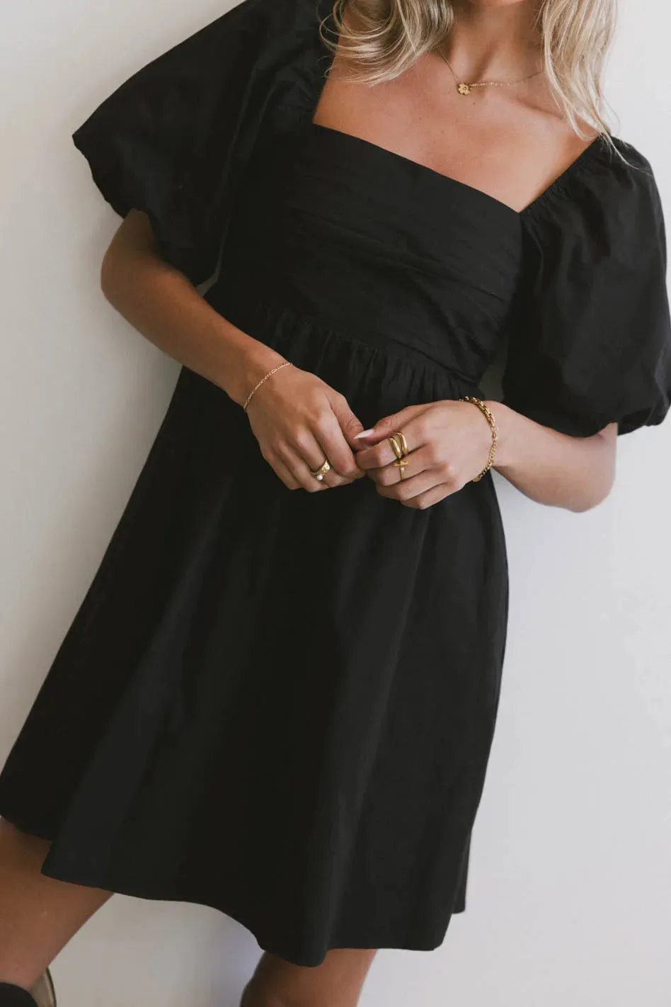 Dinah Pleated Mini Dress in Black - FINAL SALE sold by bohme product image thumbnail 3