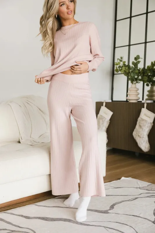 Myla Ribbed Pants in Pink - FINAL SALE sold by bohme