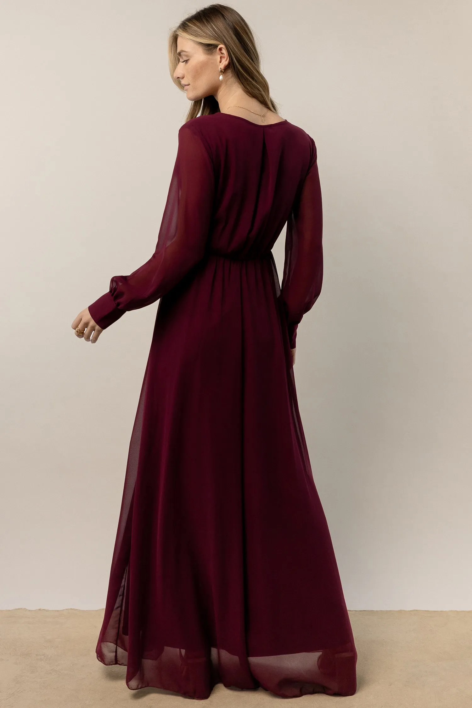 Veronica Maxi Dress in Burgundy - FINAL SALE sold by bohme product image thumbnail 4