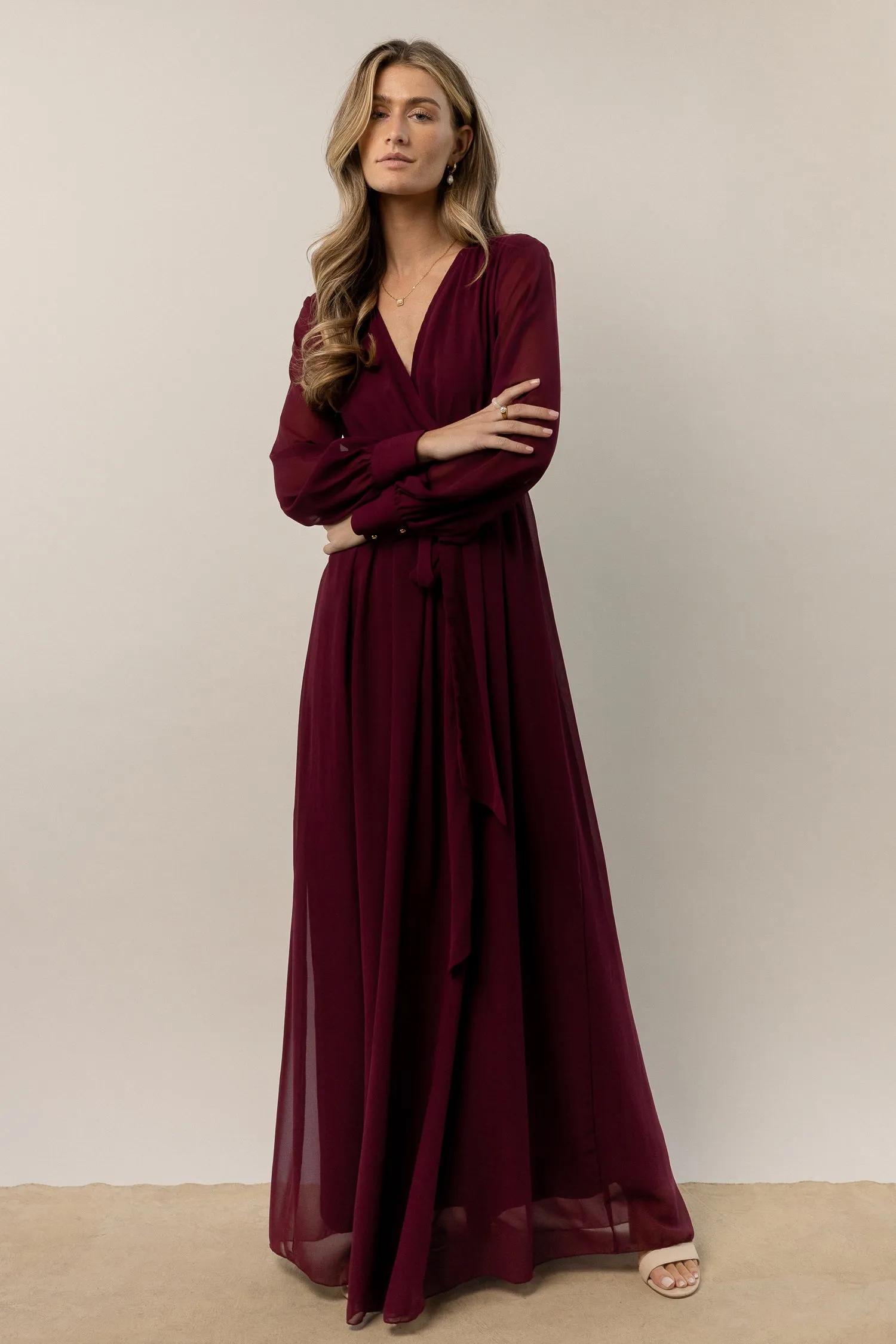 Veronica Maxi Dress in Burgundy - FINAL SALE sold by bohme product image thumbnail 5