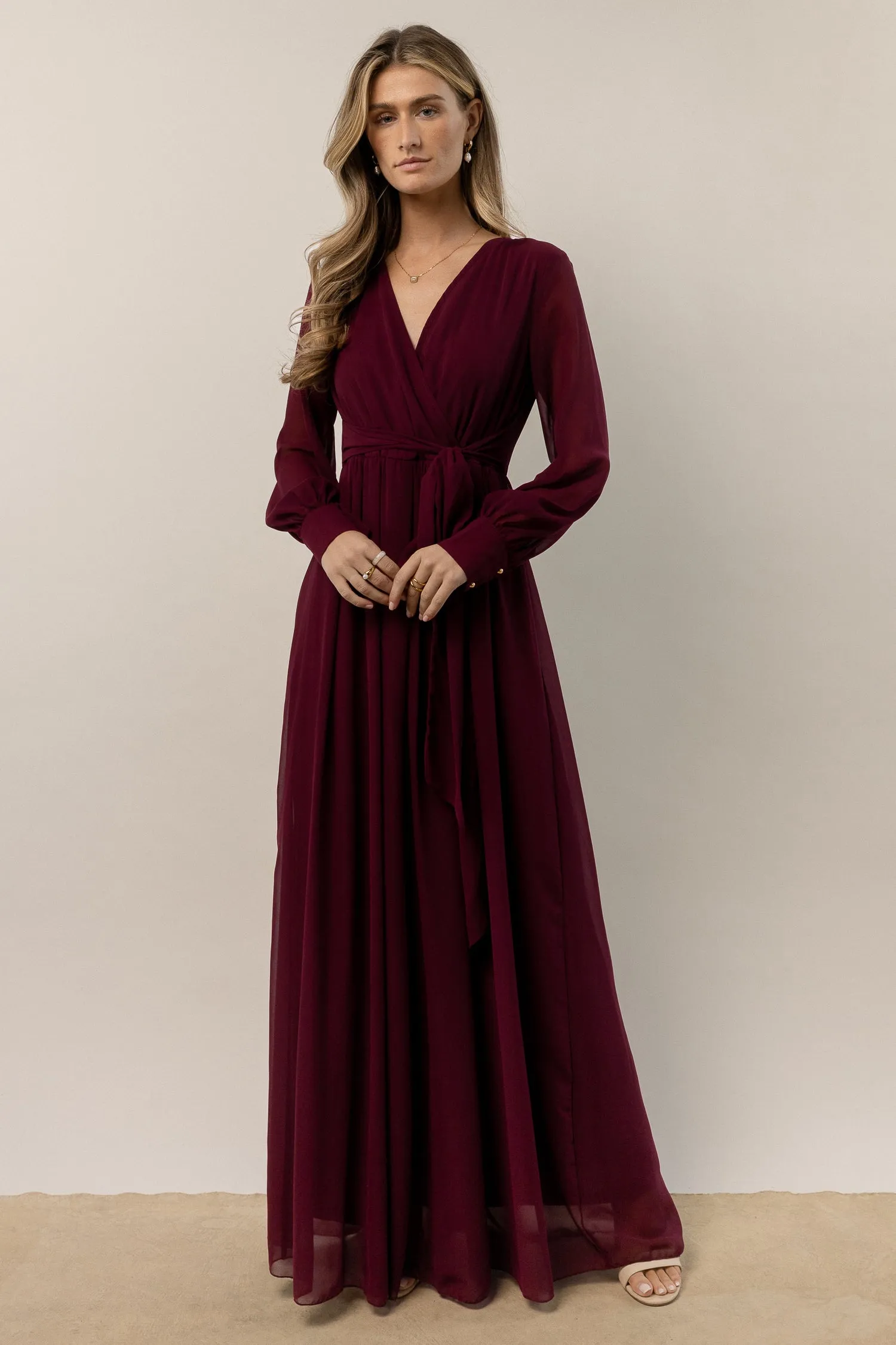 Veronica Maxi Dress in Burgundy - FINAL SALE sold by bohme product image thumbnail 3