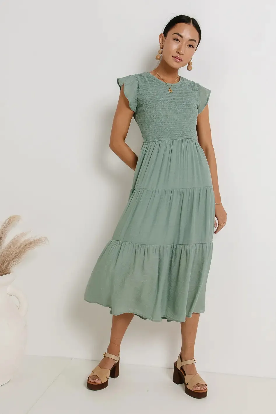 Declan Midi Dress in Sage - FINAL SALE sold by bohme