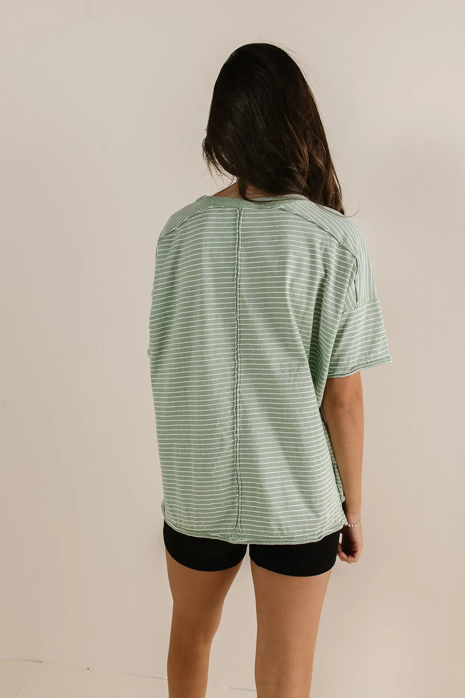 Riley Striped T-Shirt in Sage - FINAL SALE sold by bohme product image thumbnail 4