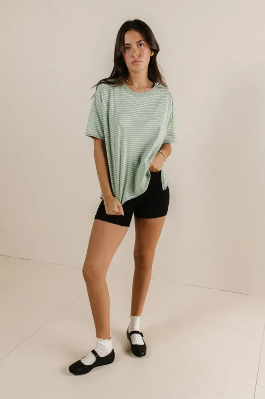 Riley Striped T-Shirt in Sage - FINAL SALE sold by bohme