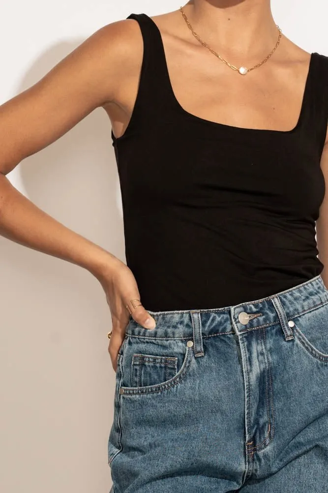 Scoop Neck Tank in Black - FINAL SALE sold by bohme