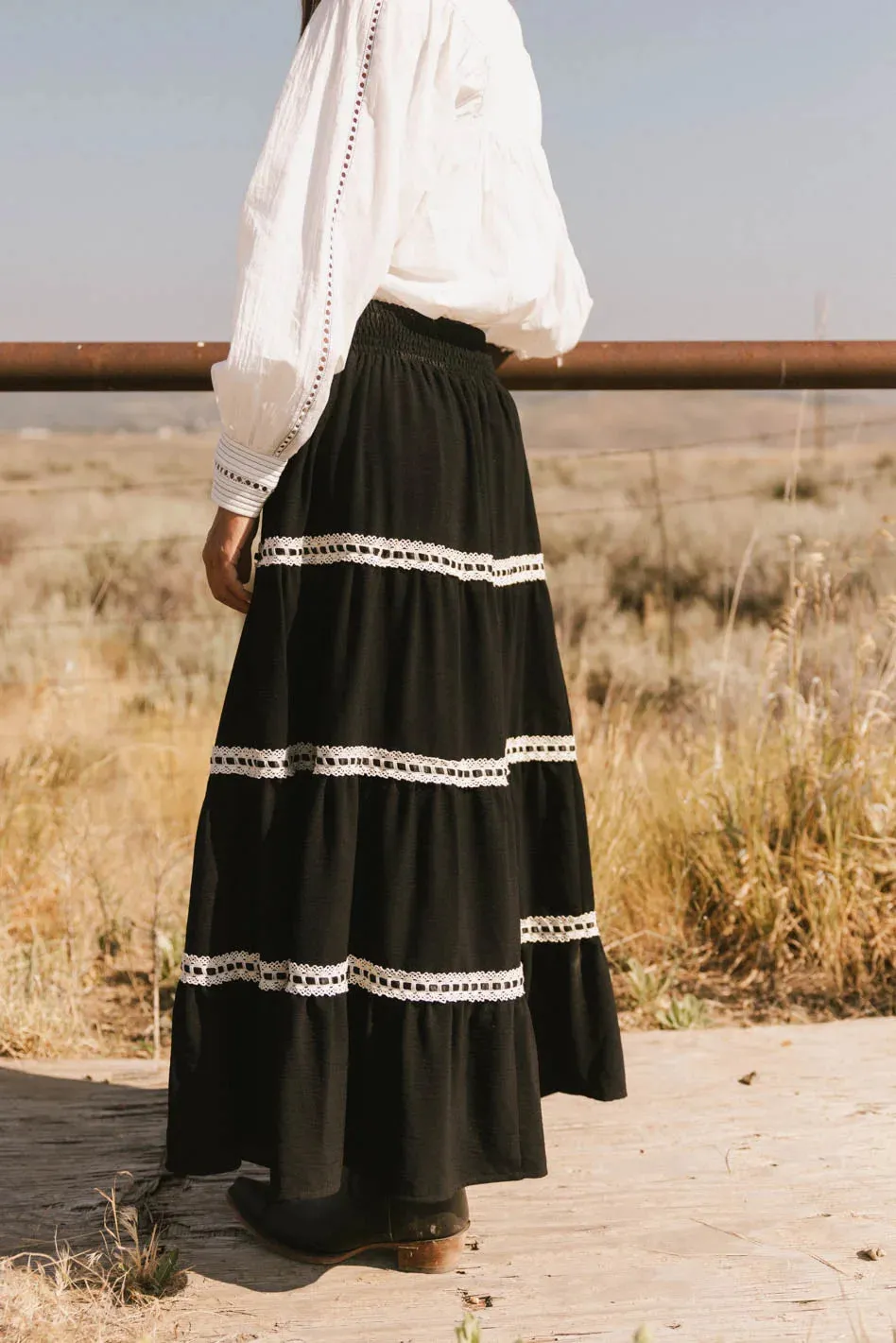 Betsie Lace Trim Maxi Skirt - FINAL SALE sold by bohme product image thumbnail 4