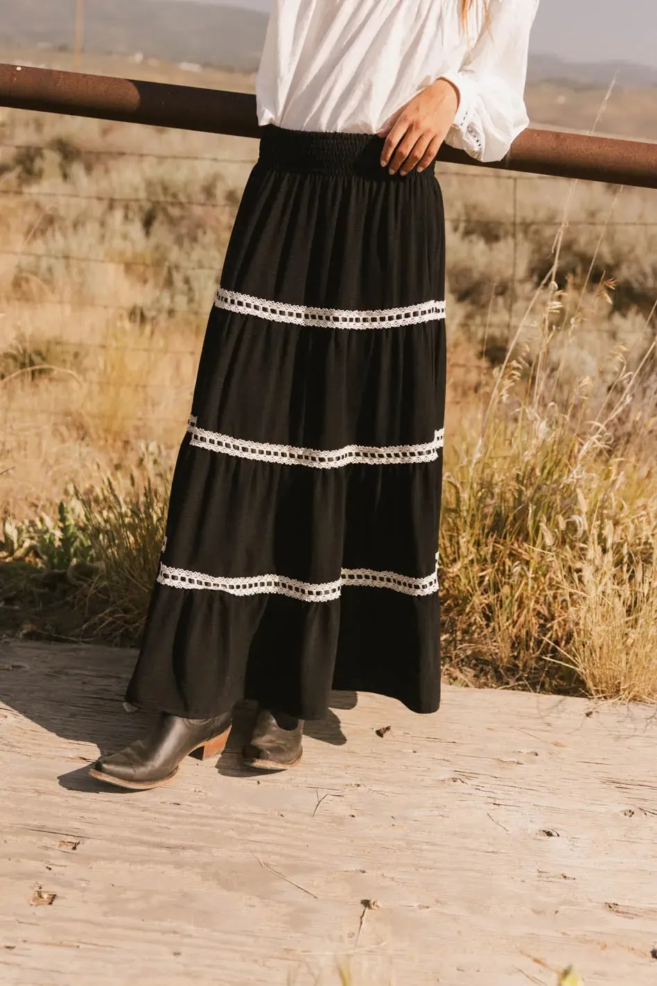 Betsie Lace Trim Maxi Skirt - FINAL SALE sold by bohme product image thumbnail 3