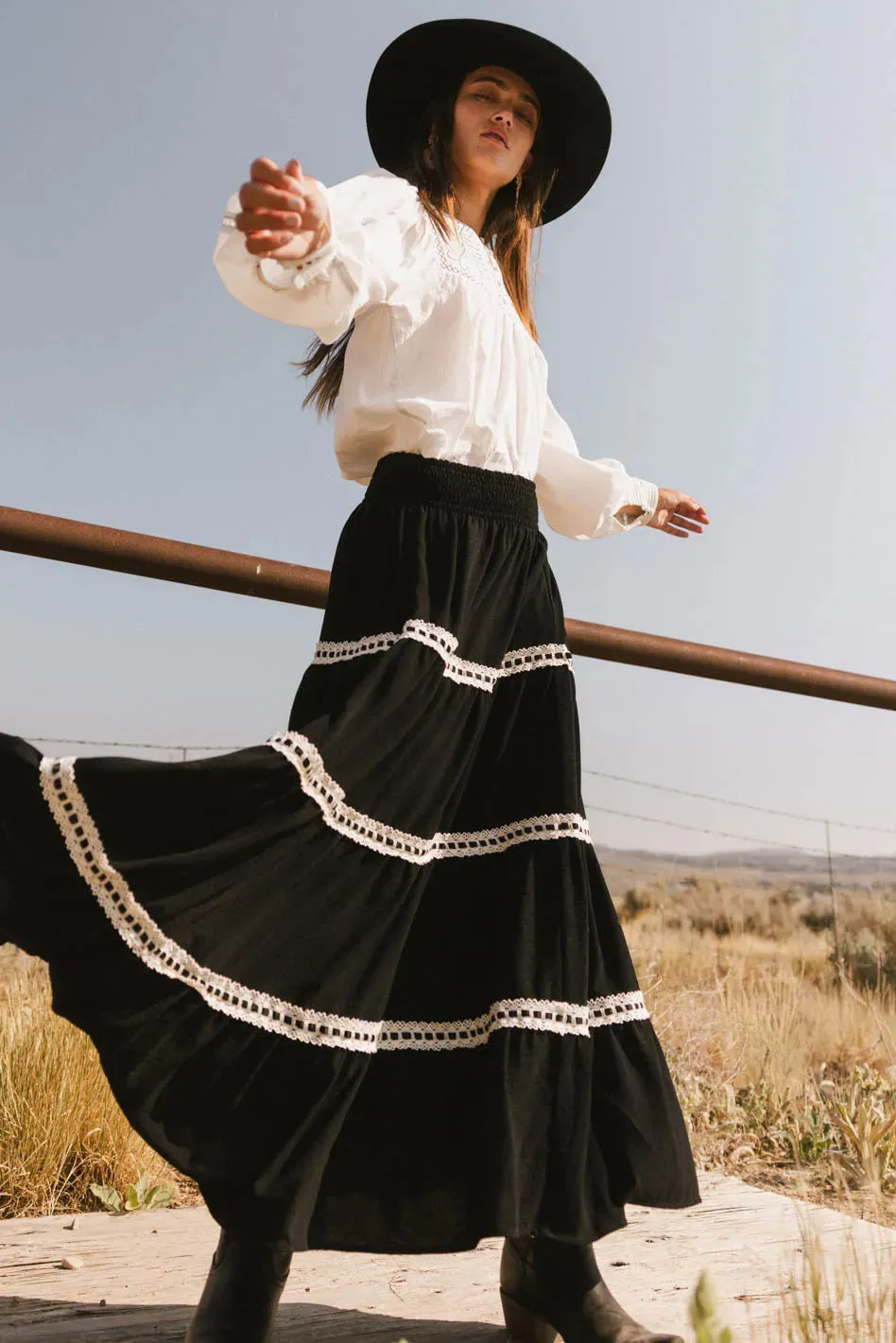 Betsie Lace Trim Maxi Skirt - FINAL SALE sold by bohme