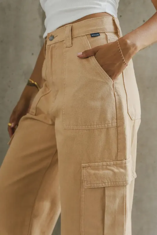 Brianna Cargo Jeans in Tan - FINAL SALE sold by bohme