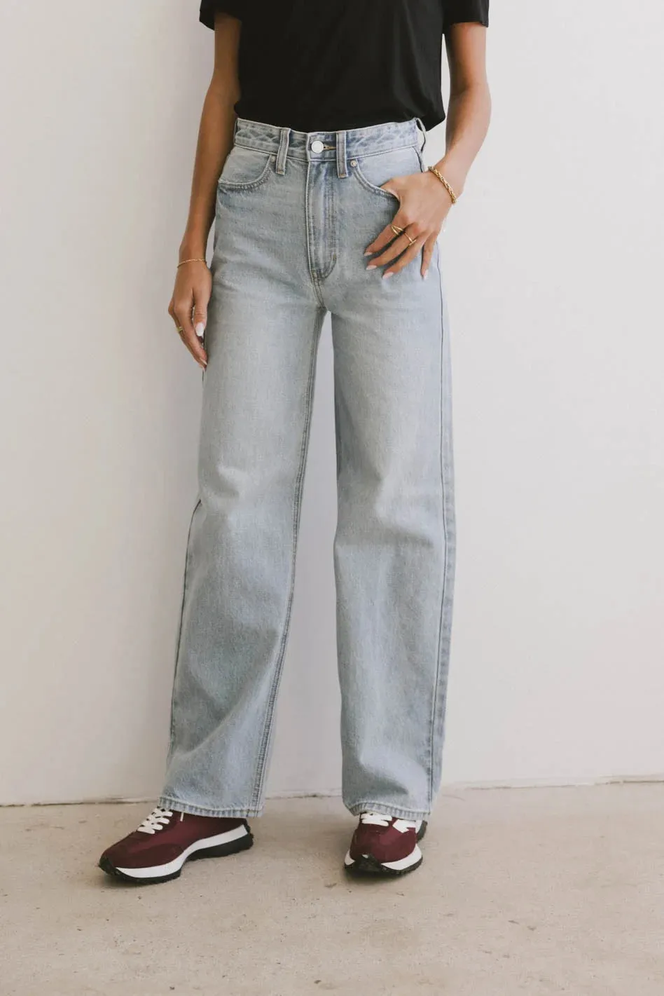 Emiliano Wide Leg Jeans in Light Wash - FINAL SALE sold by bohme