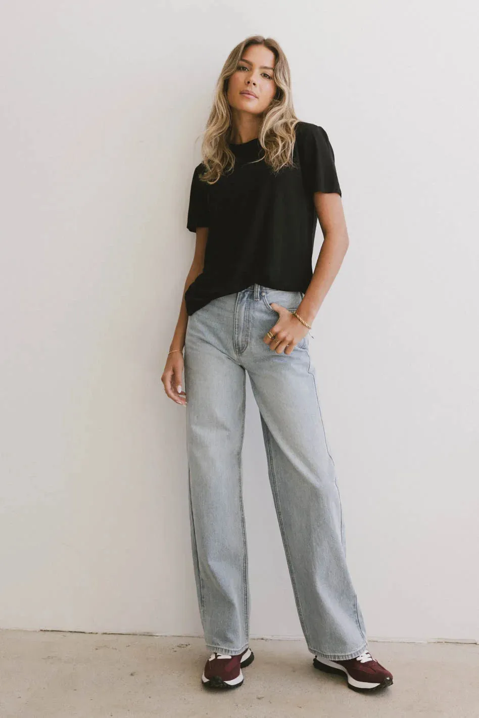 Emiliano Wide Leg Jeans in Light Wash - FINAL SALE sold by bohme product image thumbnail 3