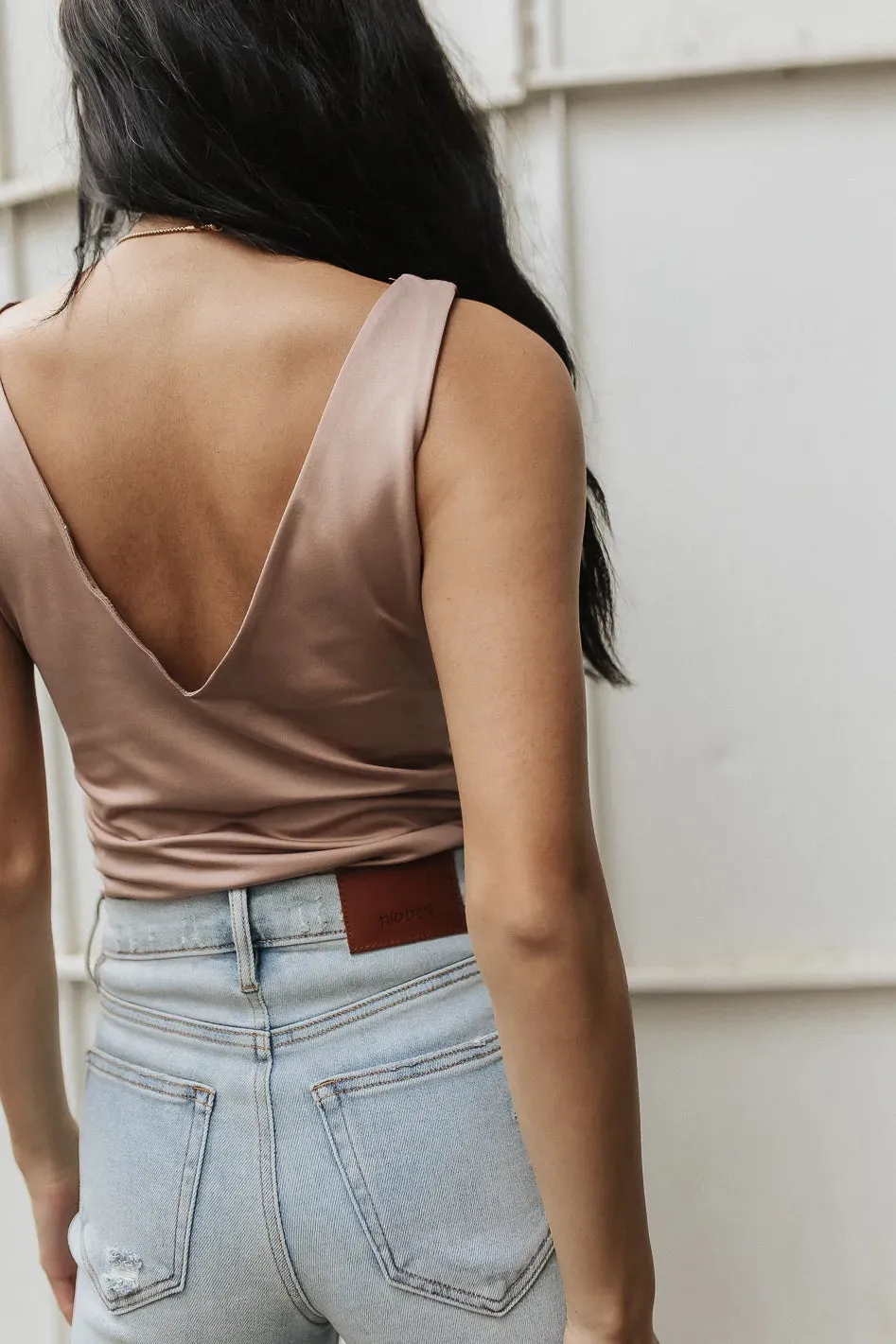 Dylan V-Neck Bodysuit in Mauve - FINAL SALE sold by bohme product image thumbnail 4