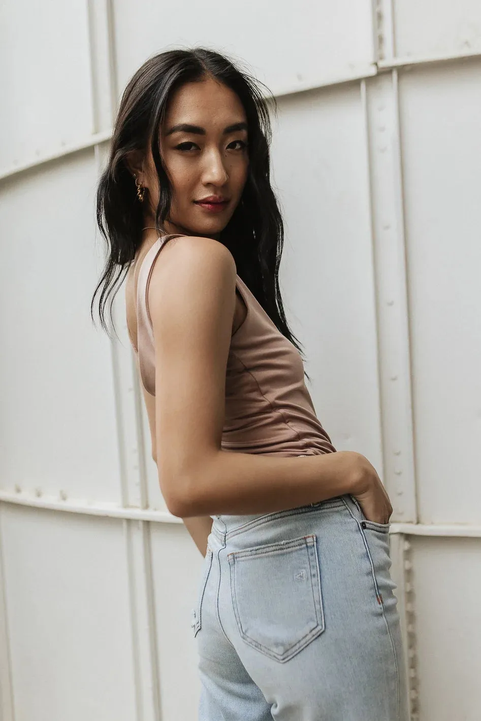 Dylan V-Neck Bodysuit in Mauve - FINAL SALE sold by bohme product image thumbnail 2