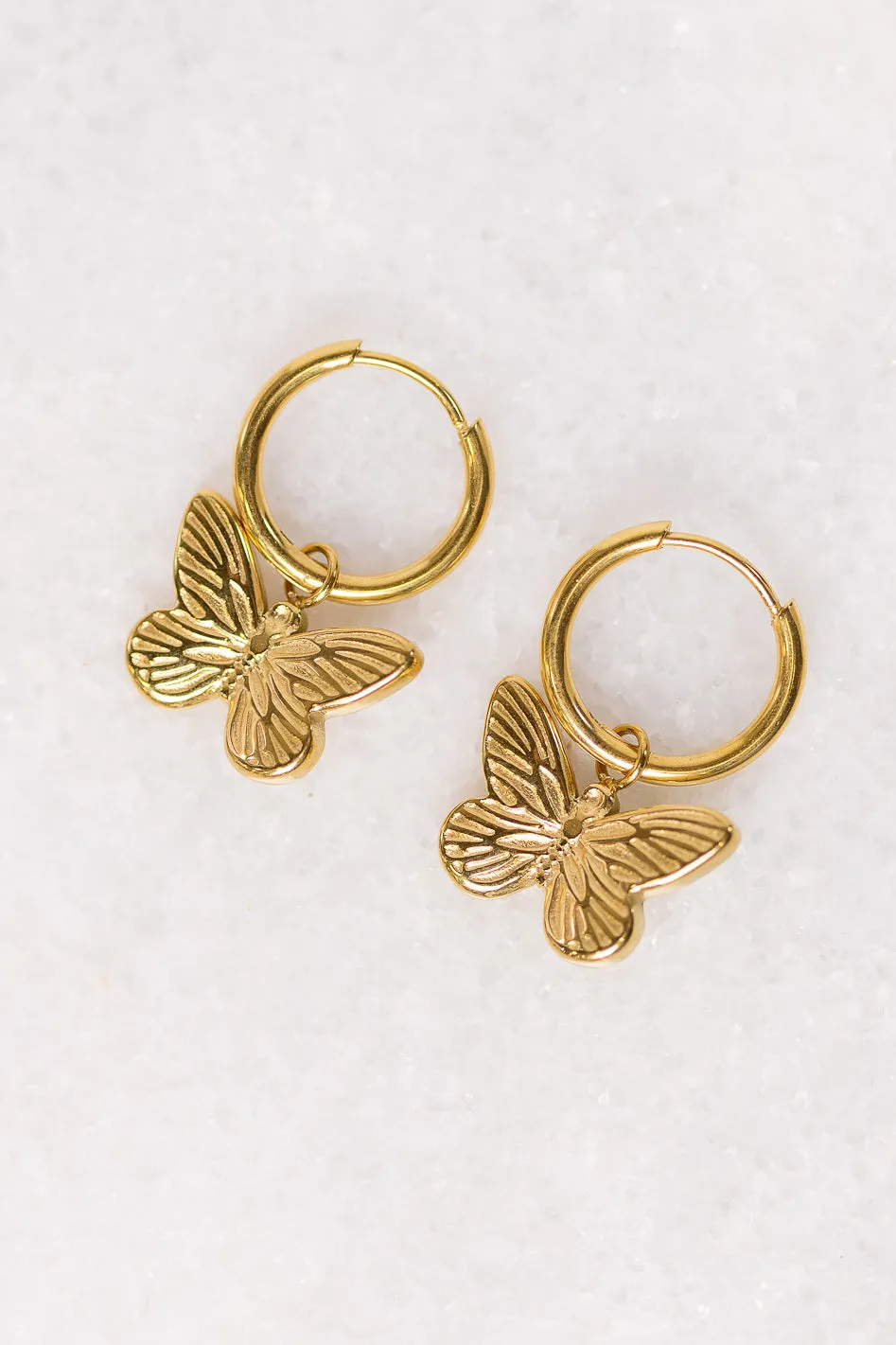Raya Butterfly Hoop Earrings - Tarnish Free sold by bohme product image thumbnail 2