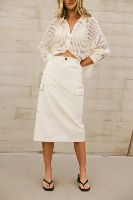 Damon Cargo Skirt in Oatmeal - FINAL SALE sold by bohme