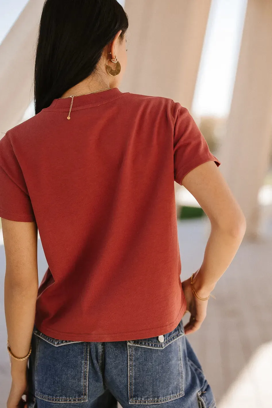 Mason Crewneck T-Shirt in Brick - FINAL SALE sold by bohme product image thumbnail 4