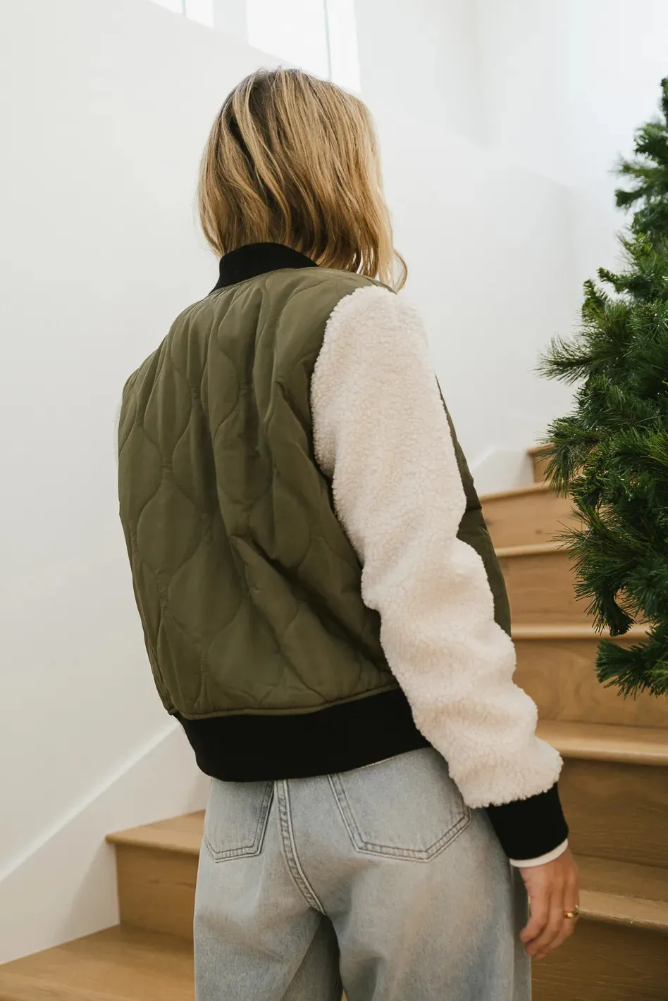 Catching Feelings Bomber Jacket in Olive sold by bohme product image thumbnail 5