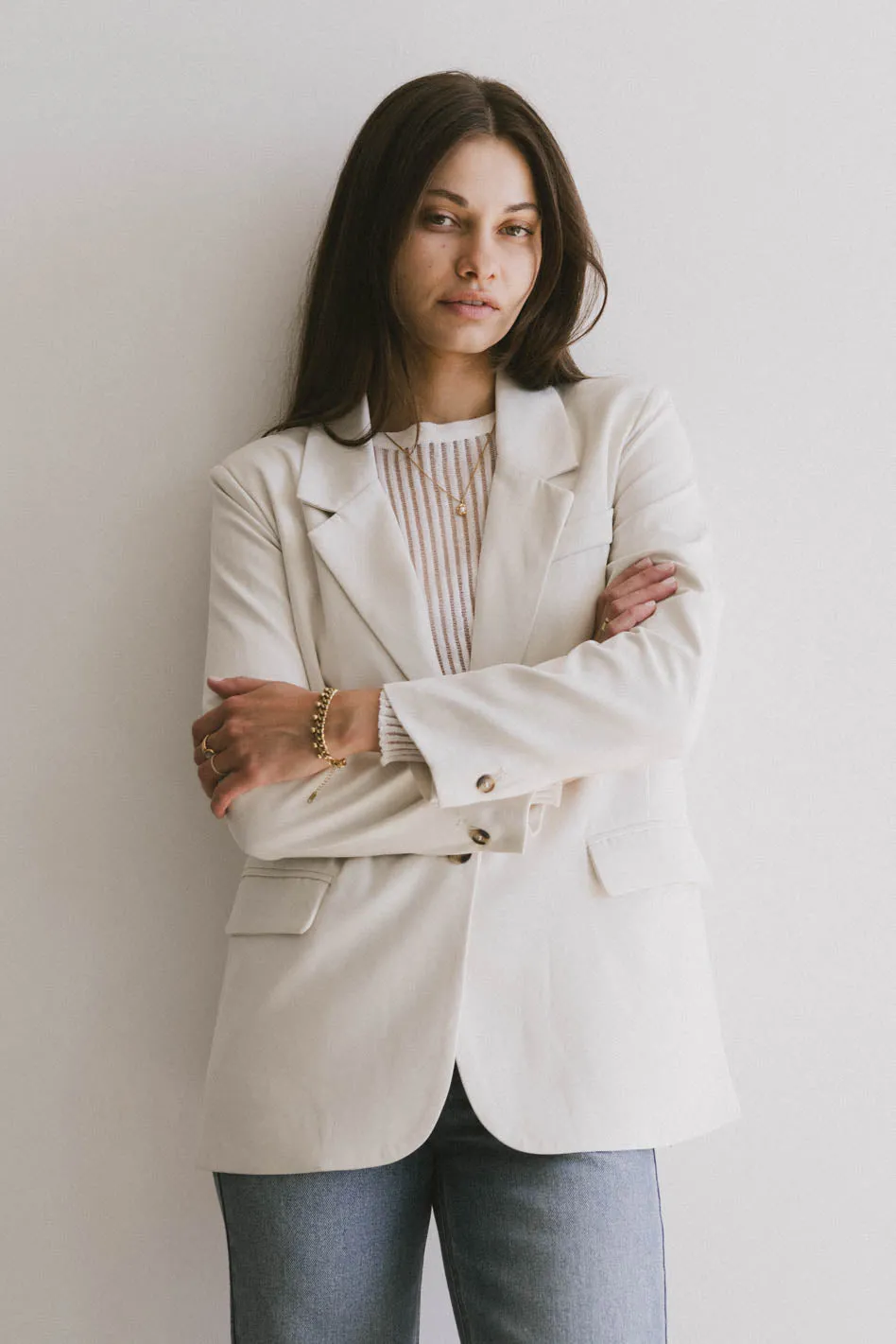 Crystal Blazer in Cream - FINAL SALE sold by bohme product image thumbnail 2