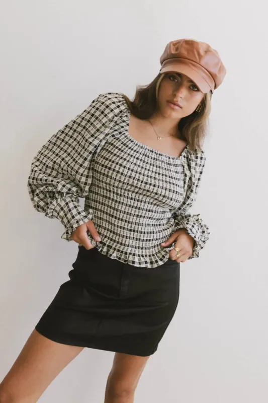Brinklee Smocked Blouse in Black - FINAL SALE sold by bohme