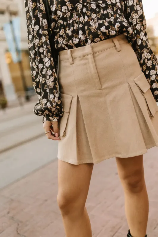 Sora Utility Skirt in Khaki - FINAL SALE sold by bohme