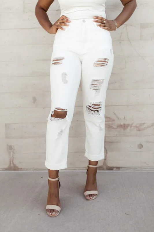 Idabel Distressed Mom Jeans - FINAL SALE made by bohme