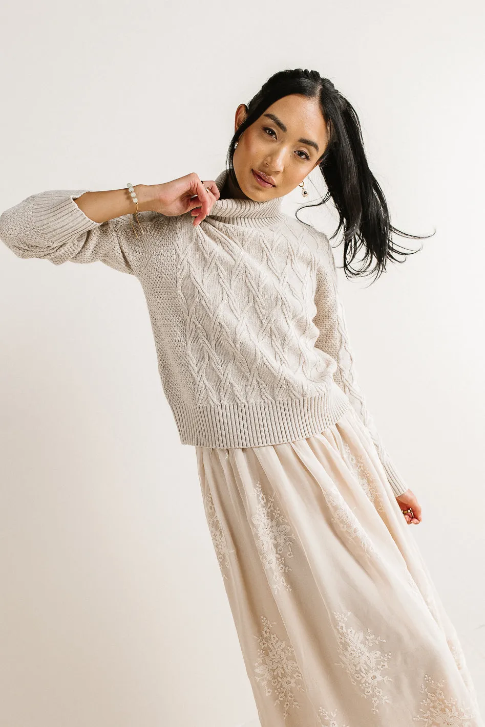 Maeve Turtleneck Sweater in Tan - FINAL SALE sold by bohme product image thumbnail 4