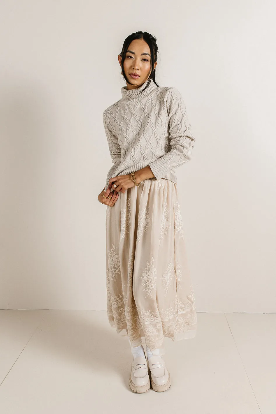 Maeve Turtleneck Sweater in Tan - FINAL SALE sold by bohme product image thumbnail 2
