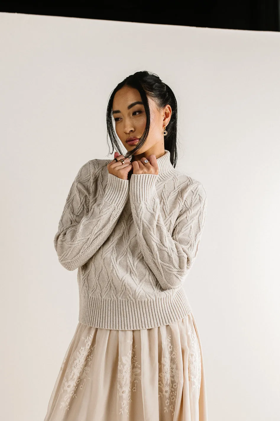 Maeve Turtleneck Sweater in Tan - FINAL SALE sold by bohme