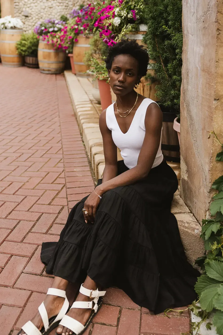 Cody Ann Tiered Skirt in Black sold by bohme product image thumbnail 2