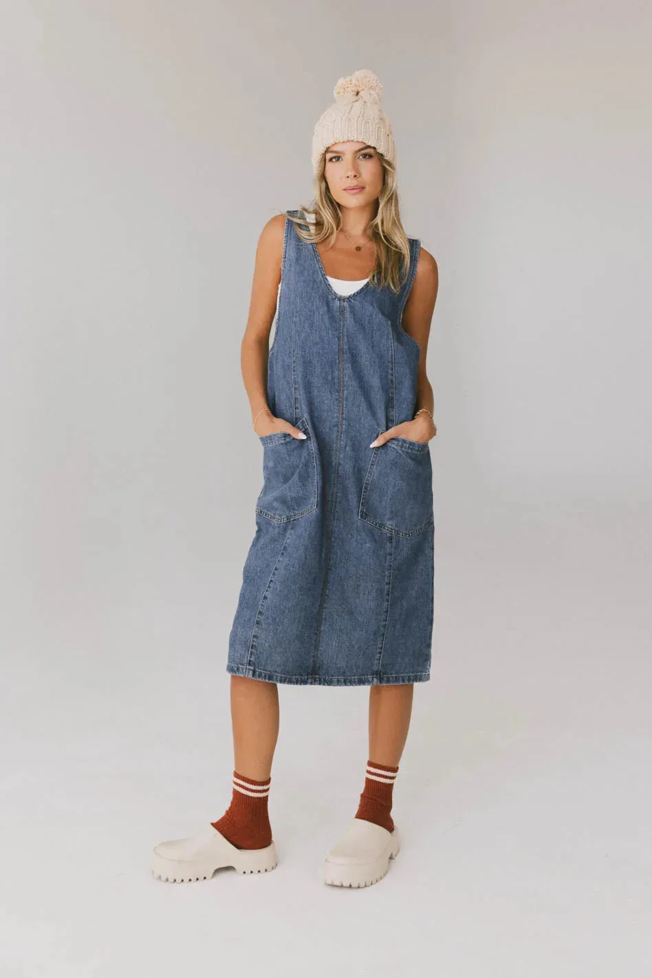 Camry Overall Dress in Dark Wash - FINAL SALE sold by bohme product image thumbnail 5