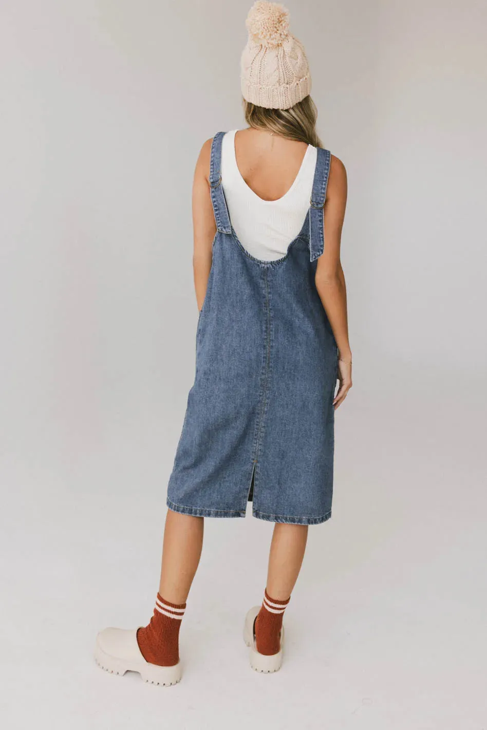 Camry Overall Dress in Dark Wash - FINAL SALE sold by bohme product image thumbnail 4