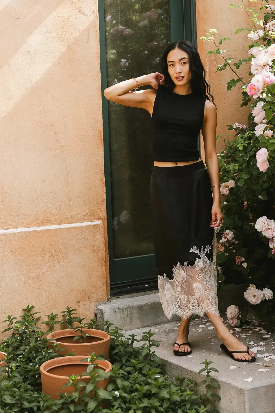 Frankie Asymmetrical Skirt in Black sold by bohme product image thumbnail 5