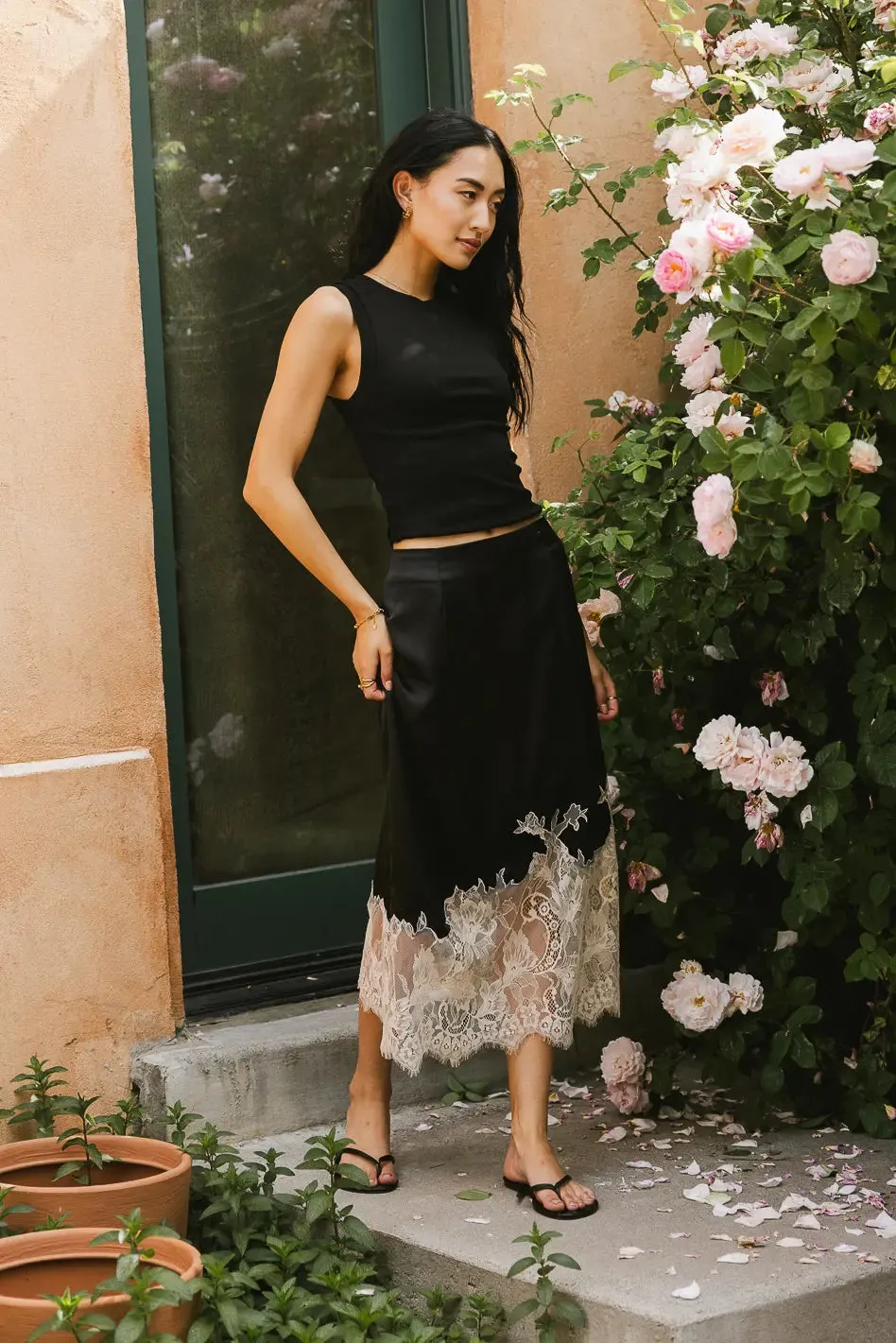 Frankie Asymmetrical Skirt in Black sold by bohme product image thumbnail 2