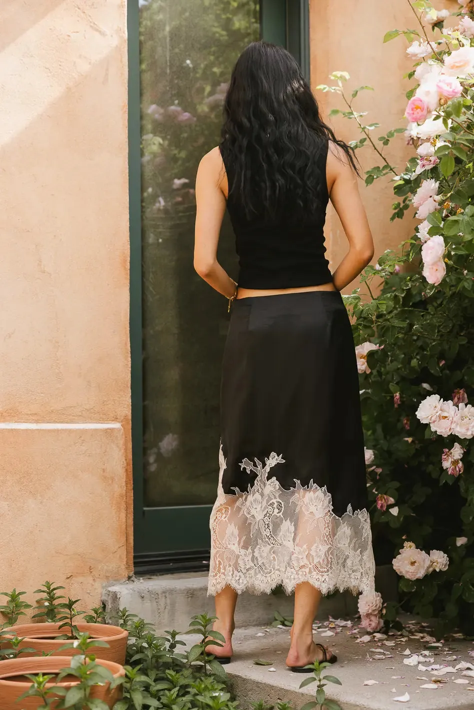 Frankie Asymmetrical Skirt in Black sold by bohme product image thumbnail 4