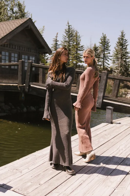 Grove Ribbed Maxi Dress in Clay - FINAL SALE sold by bohme