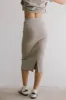Calais Ribbed Skirt in Taupe - FINAL SALE sold by bohme