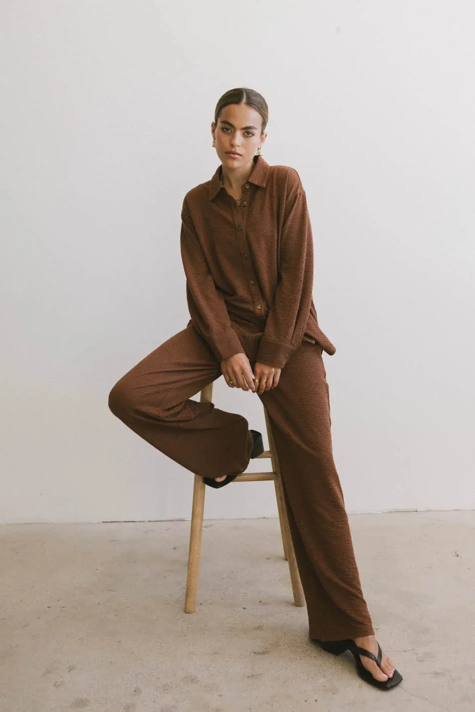 Etta Wide Leg Pants in Terracotta sold by bohme product image thumbnail 4