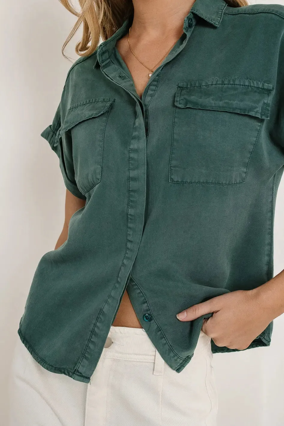 Remi Button Up in Green sold by bohme product image thumbnail 2