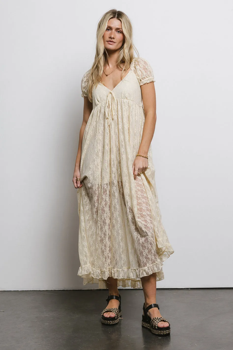 Bailey Lace Dress in Ivory sold by bohme product image thumbnail 5
