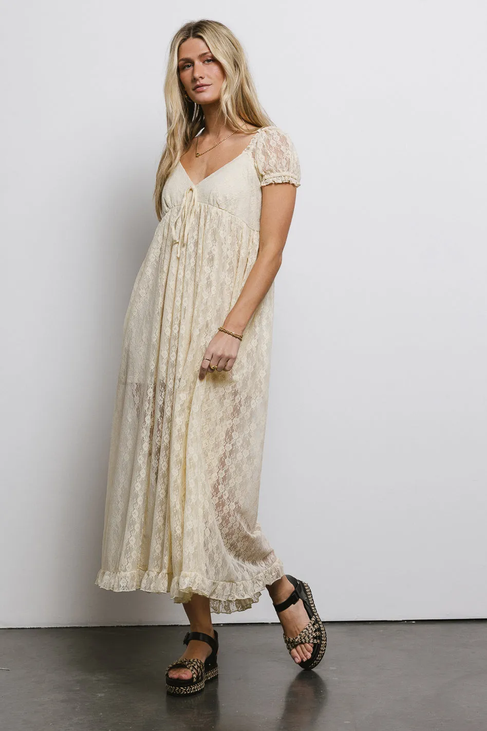 Bailey Lace Dress in Ivory sold by bohme product image thumbnail 4