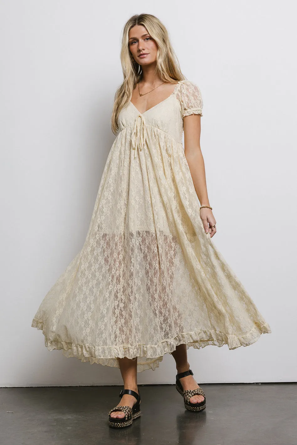 Bailey Lace Dress in Ivory sold by bohme