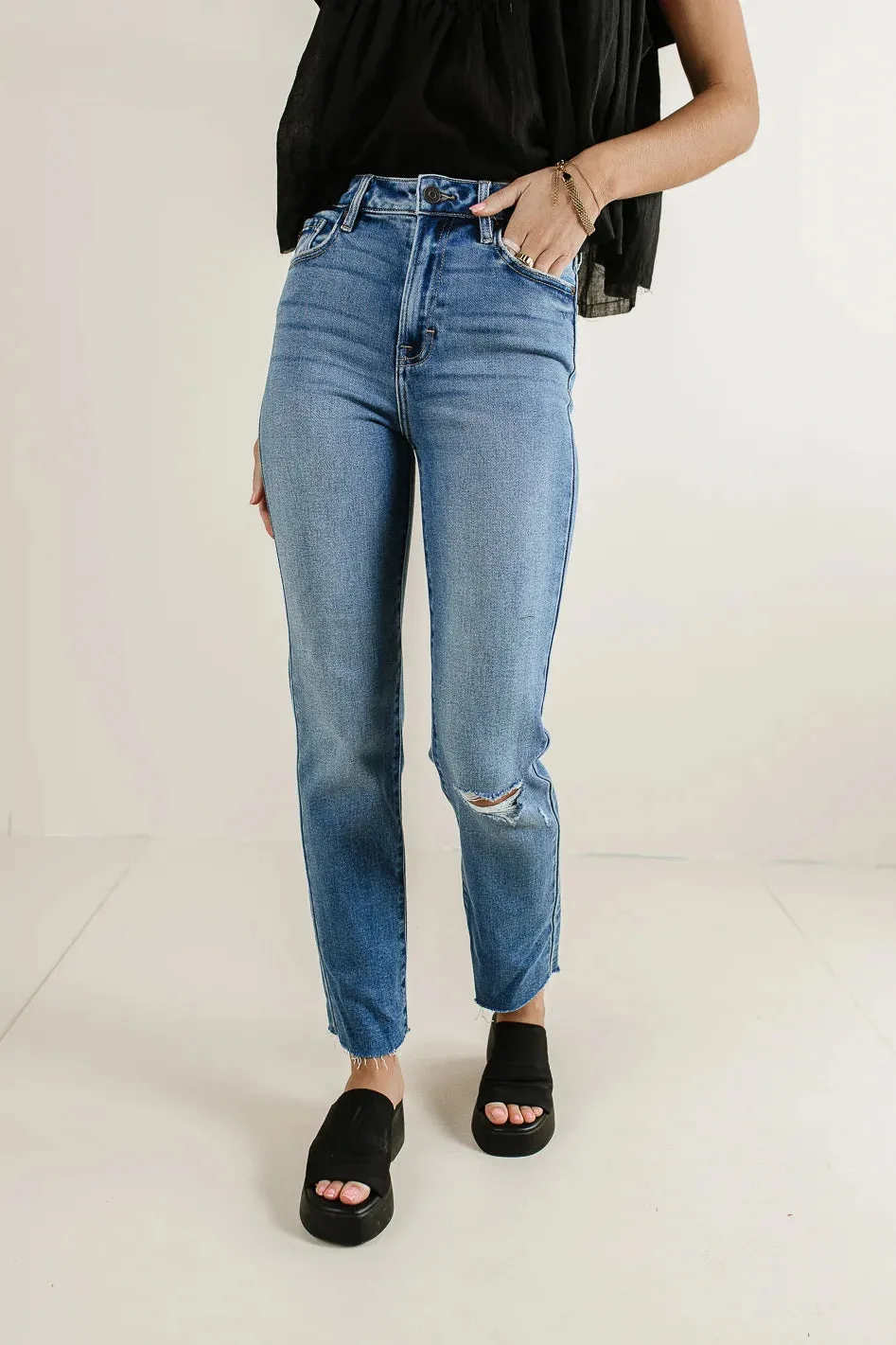 Amelia Distressed Jeans in Medium Wash - FINAL SALE sold by bohme