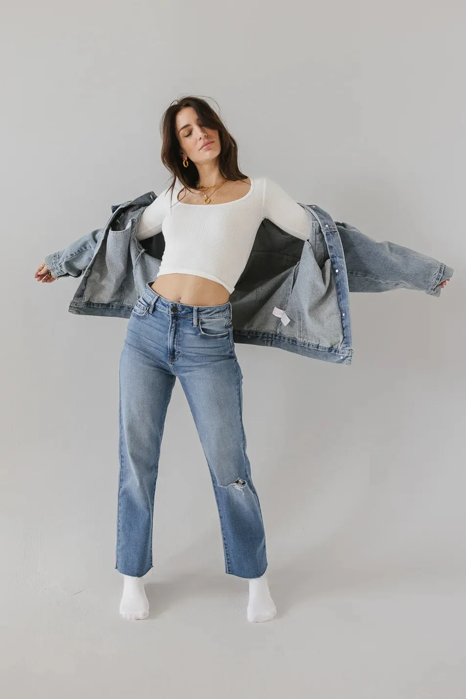 Amelia Distressed Jeans in Medium Wash - FINAL SALE sold by bohme product image thumbnail 3