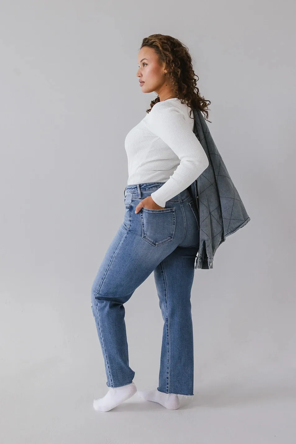 Amelia Distressed Jeans in Medium Wash - FINAL SALE sold by bohme product image thumbnail 4