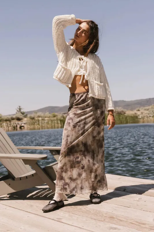 Chandler Abstract Maxi Skirt in Brown - FINAL SALE sold by bohme