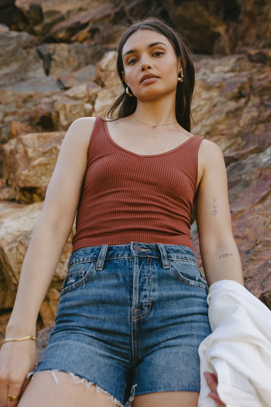 Jessica Cropped Tank in Washed Cognac - FINAL SALE sold by bohme product image thumbnail 2