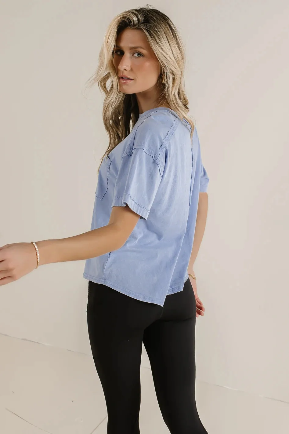 Raina Washed T-Shirt in Blue - FINAL SALE sold by bohme product image thumbnail 3